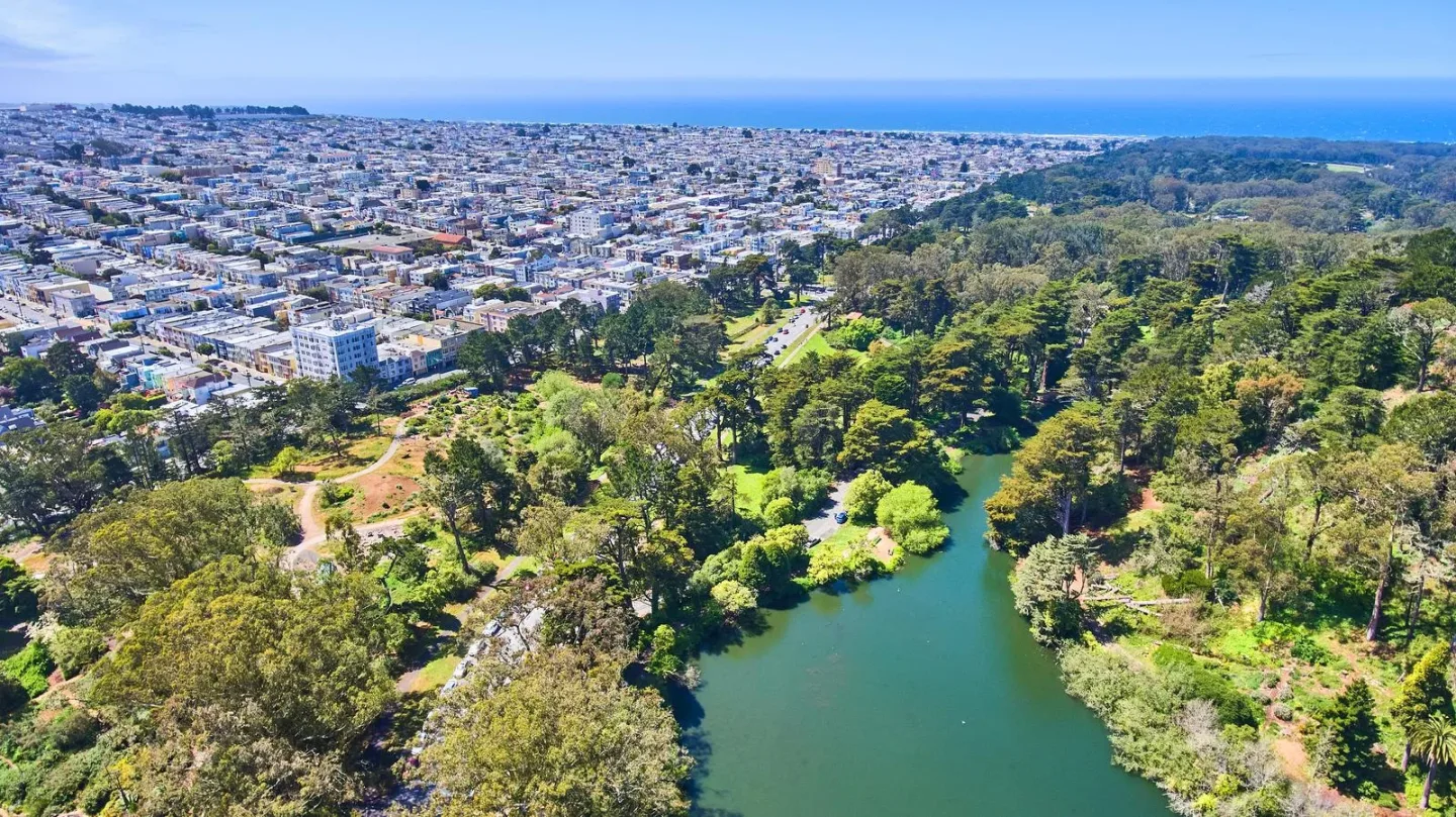golden gate park with walking trails