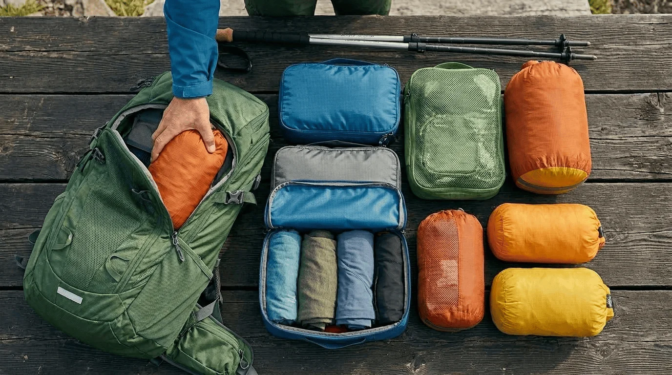 using packing sacks for hiking backpack