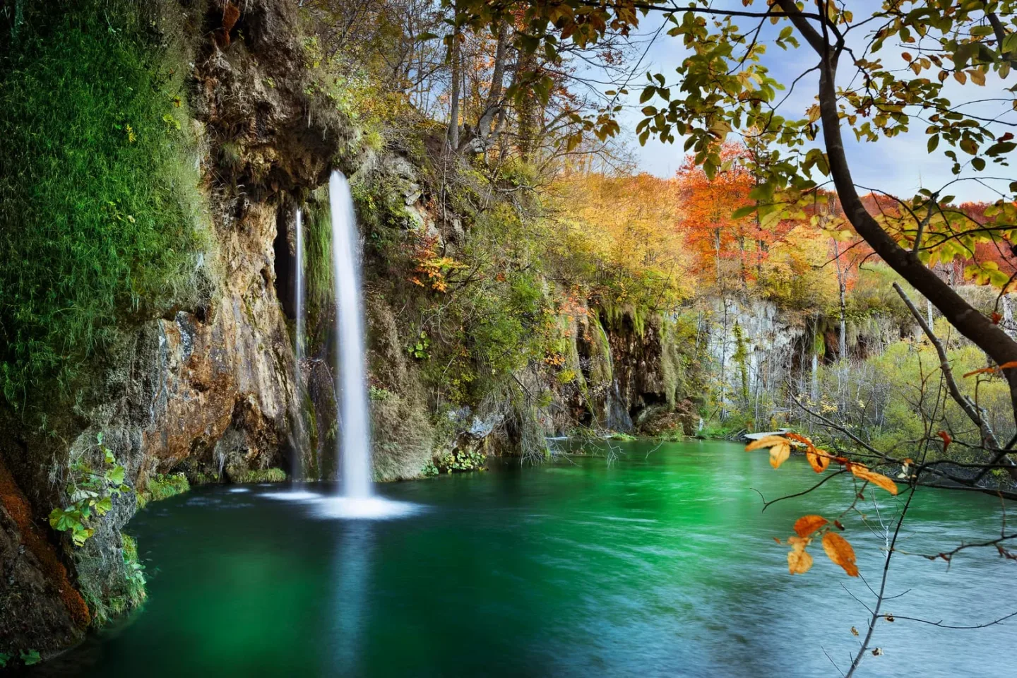plitvice lakes national park with walking trails