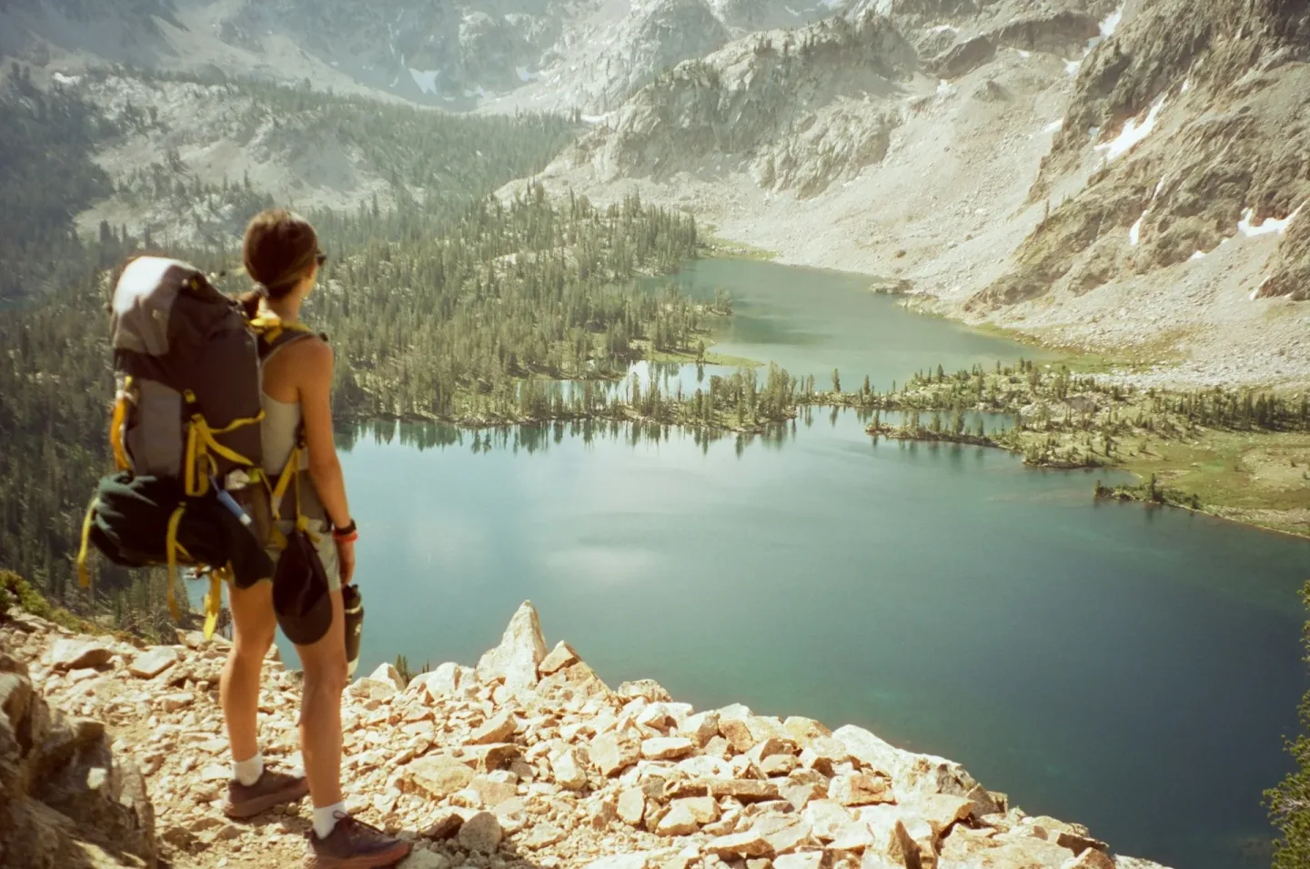 woman in summer hiking clothes